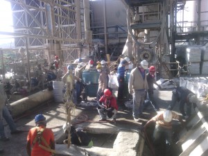 Preparacion de Área  y Equpos para el Vibrocolado del Techo ENFRIADOR Preparacion de Área  y Equpos para el Vibrocolado del Techo ENFRIADOR